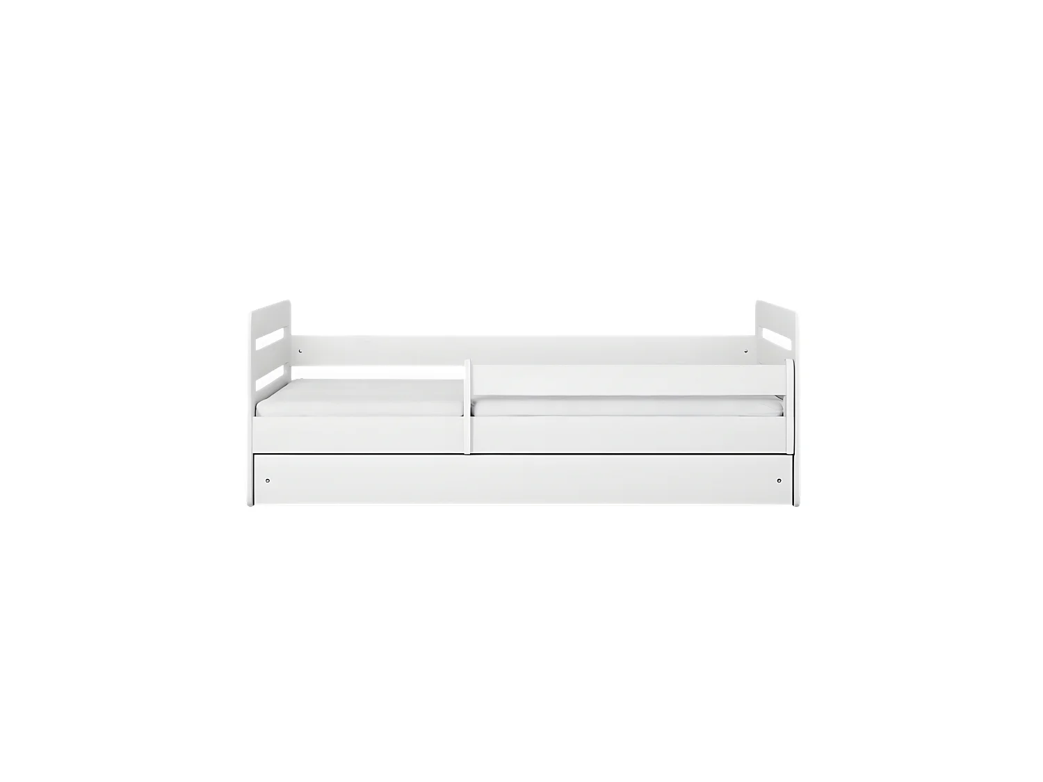 Cama tomi blanca con cajón y colchón 160/80.