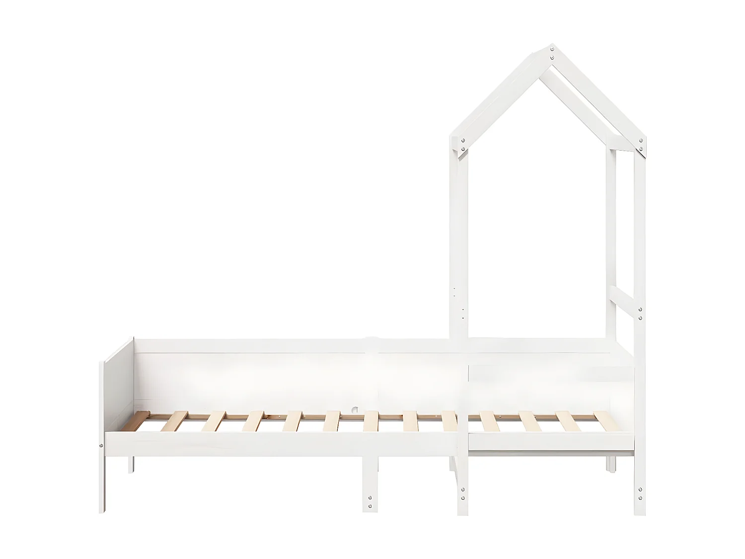 Sofá-cama c/ telhado 90x190 cm madeira de pinho maciça branco
