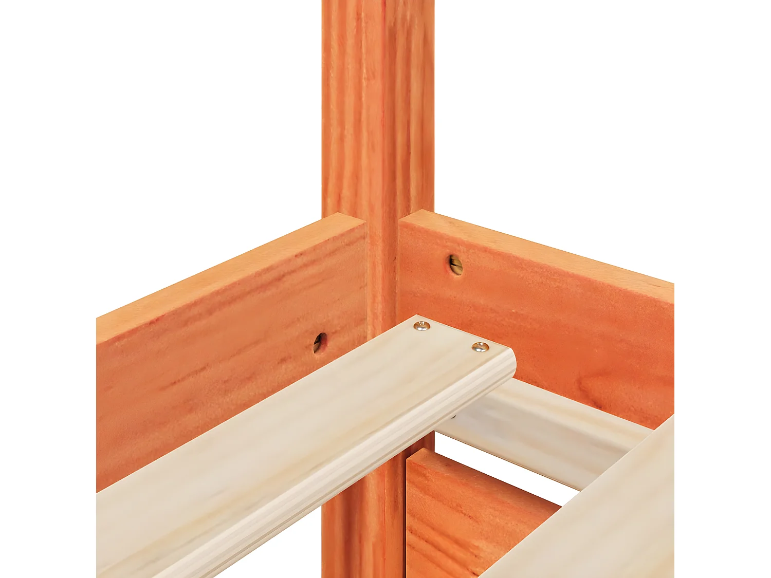 Lit avec tiroirs/matelas cire marron 200x200 cm bois massif pin