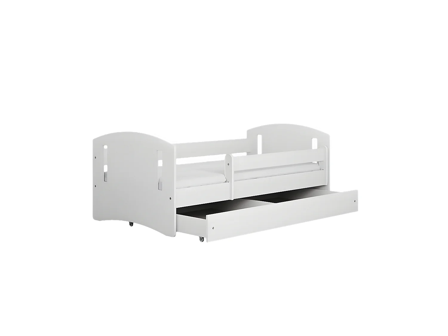 Lit classique 2 blanc avec tiroir sans matelas 180/80