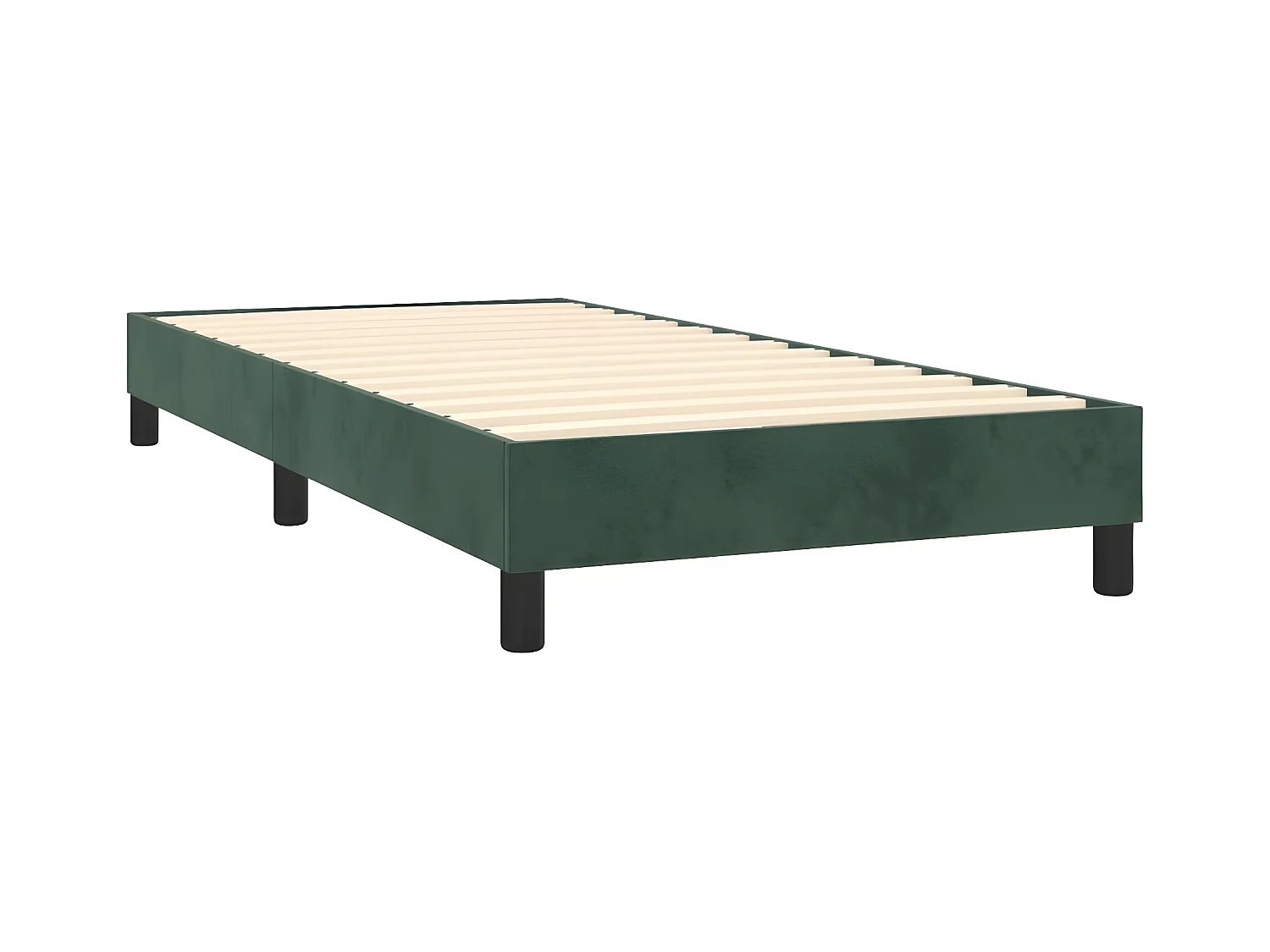 Cama box spring con colchón terciopelo verde oscuro 80x200 cm