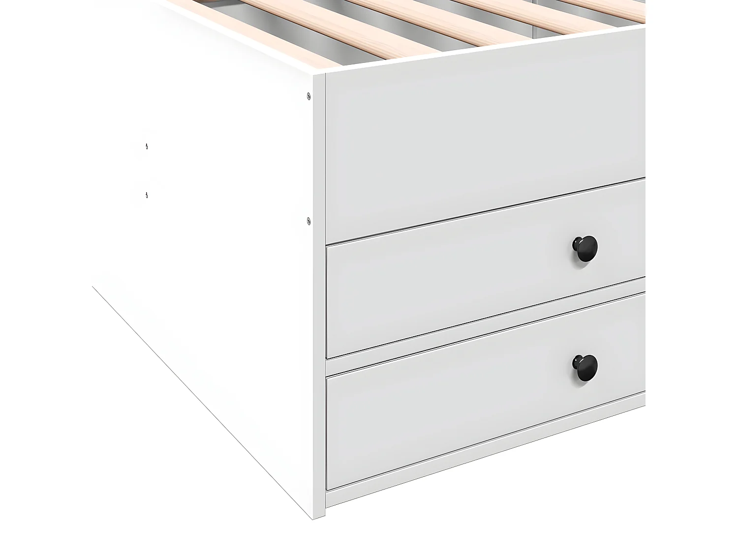 Lit de jour avec tiroirs blanc 75x190 cm bois d'ingénierie