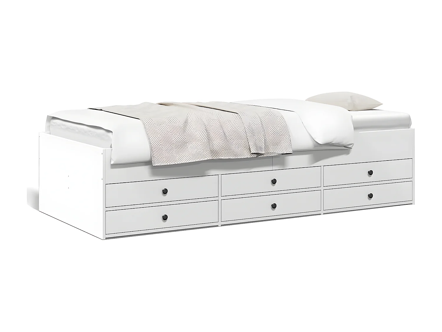 Sofá-cama c/ gavetas 75x190 cm derivados de madeira branco