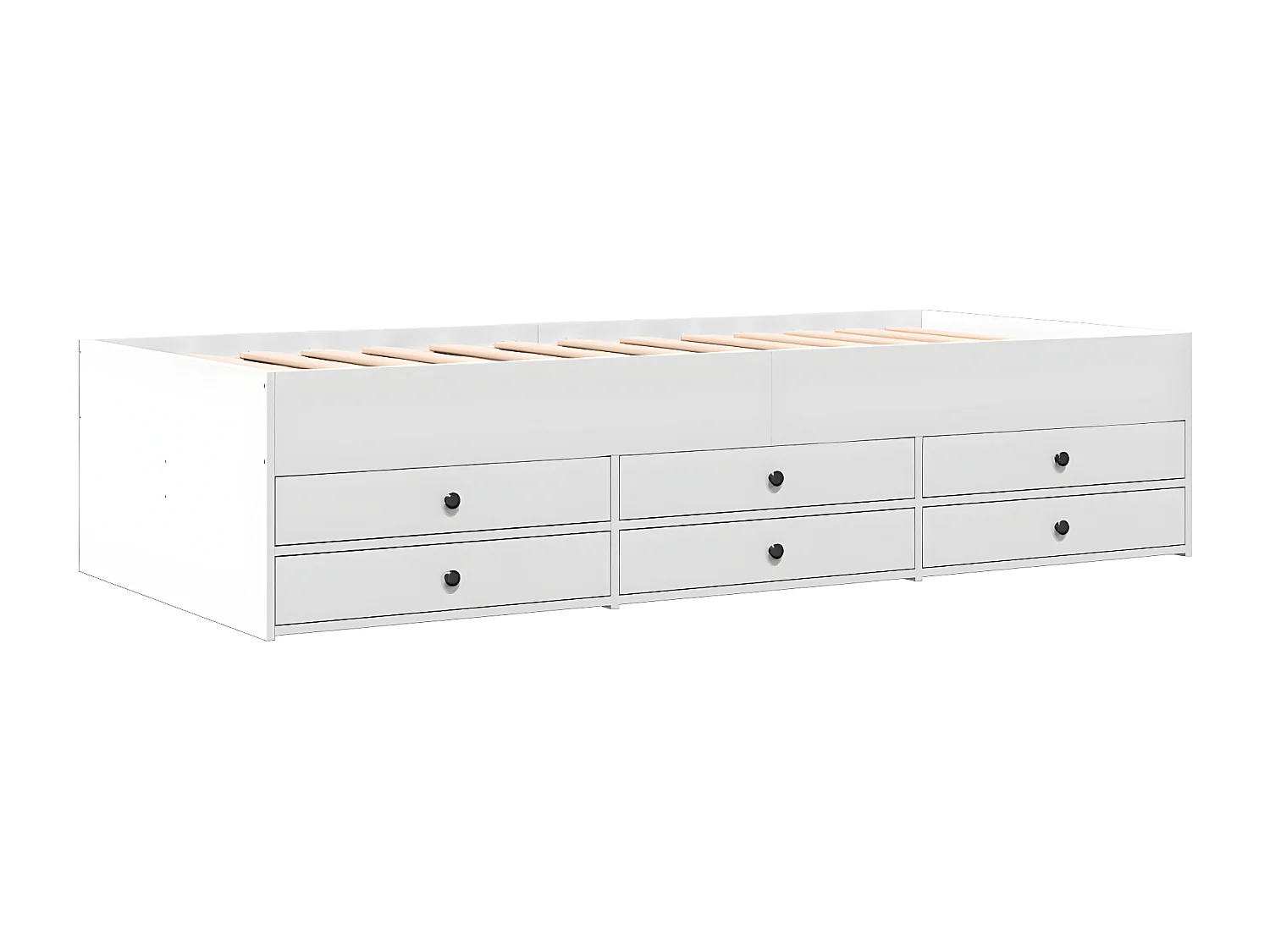 Sofá-cama c/ gavetas 75x190 cm derivados de madeira branco