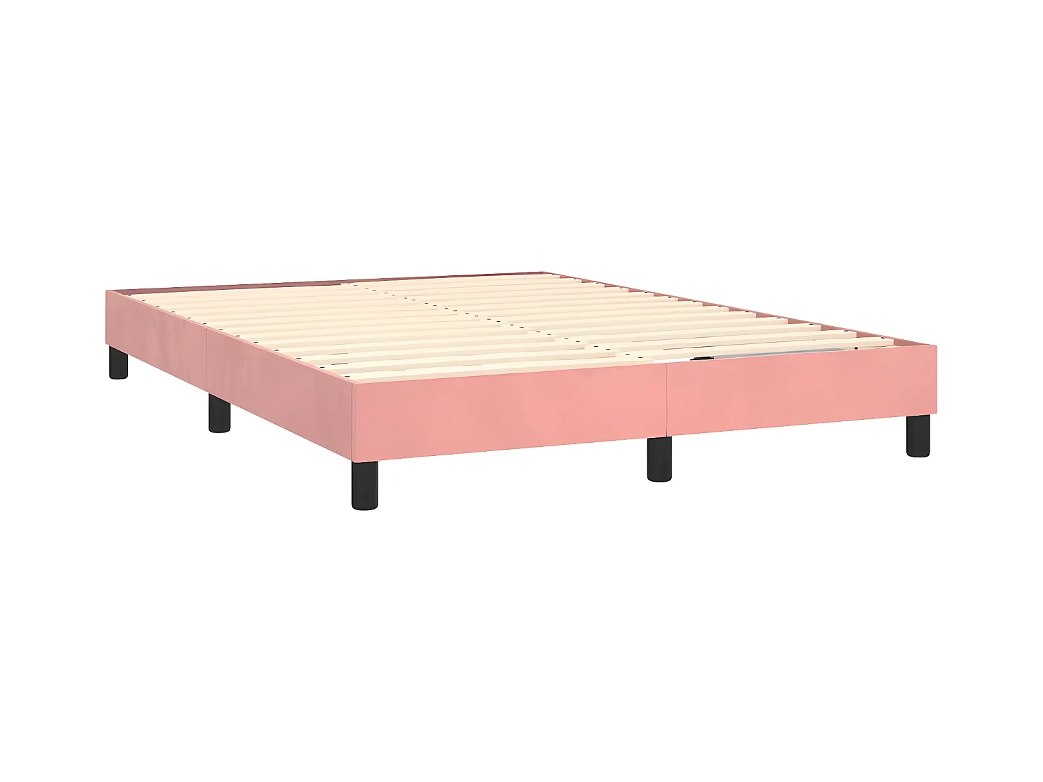 Cama com molas/colchão 140x190 cm veludo rosa