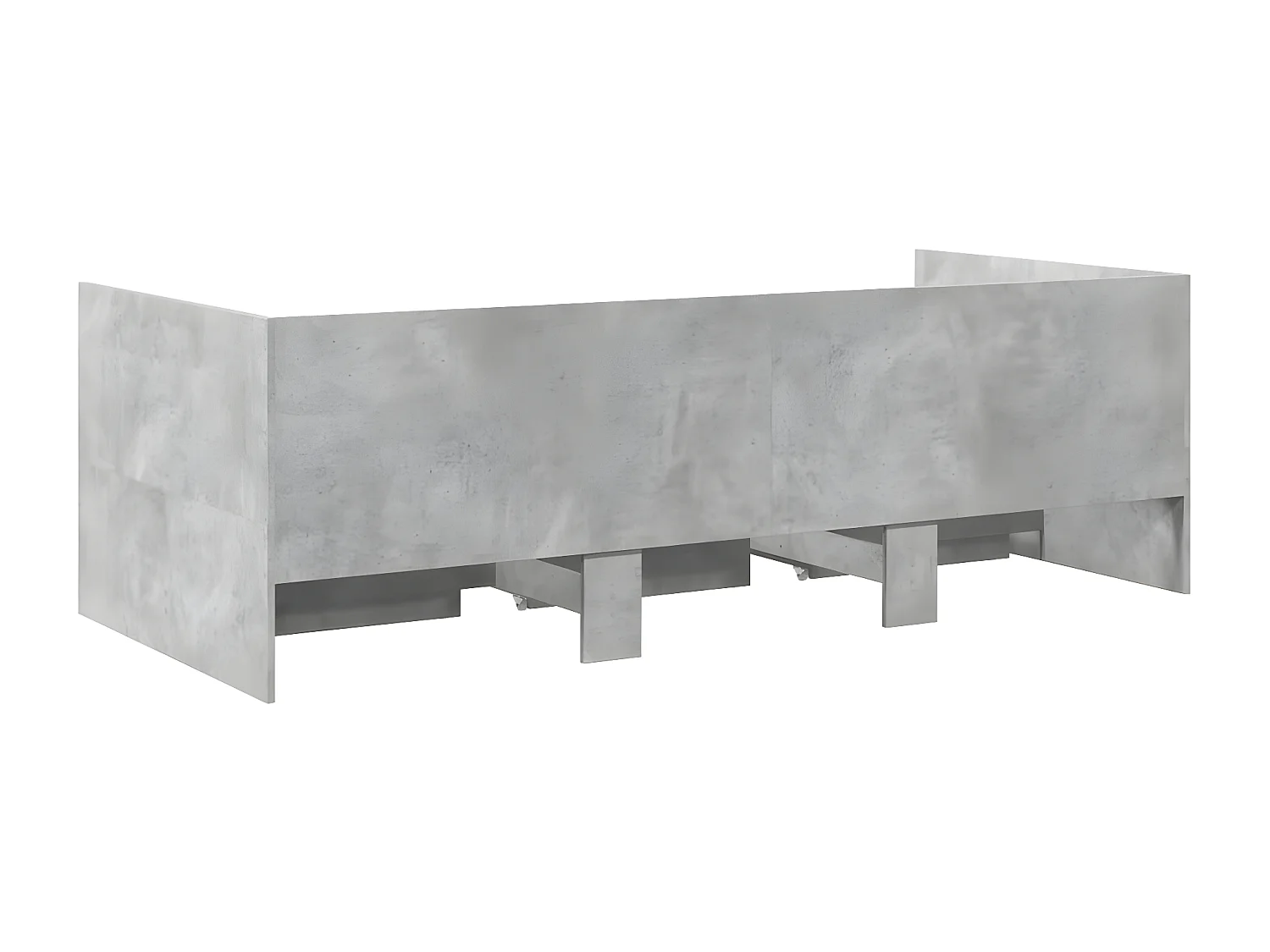 Lit de jour et tiroirs gris béton 75x190 cm bois d'ingénierie