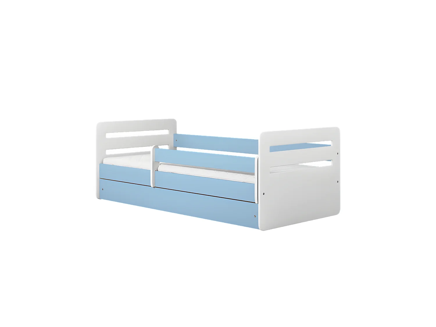 Cama tomi azul sin cajón con colchón 140/80