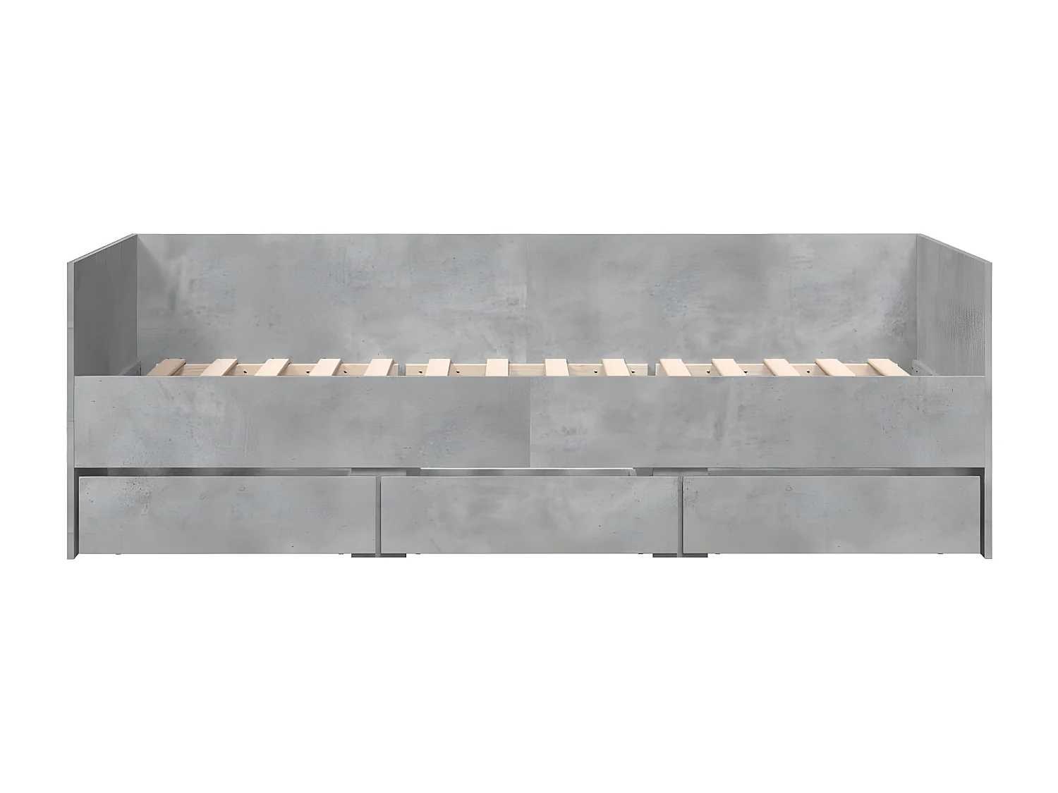 Lit de jour et tiroirs gris béton 100x200 cm bois d'ingénierie