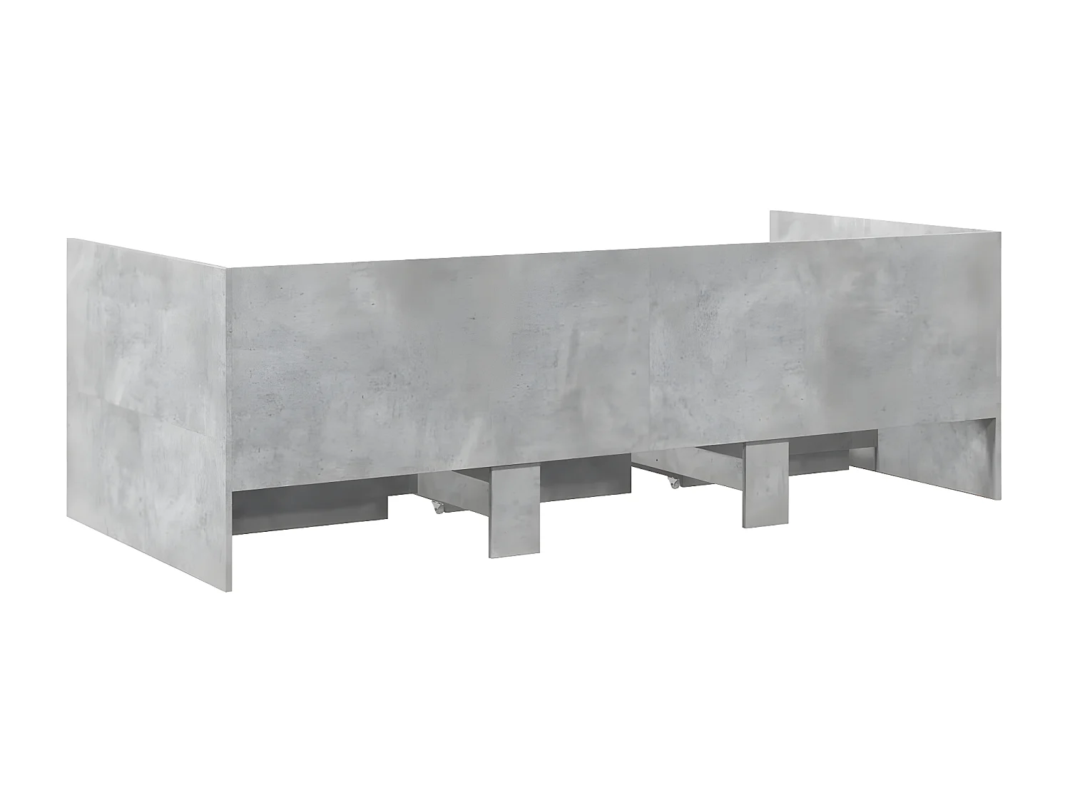 Lit de jour et tiroirs gris béton 100x200 cm bois d'ingénierie