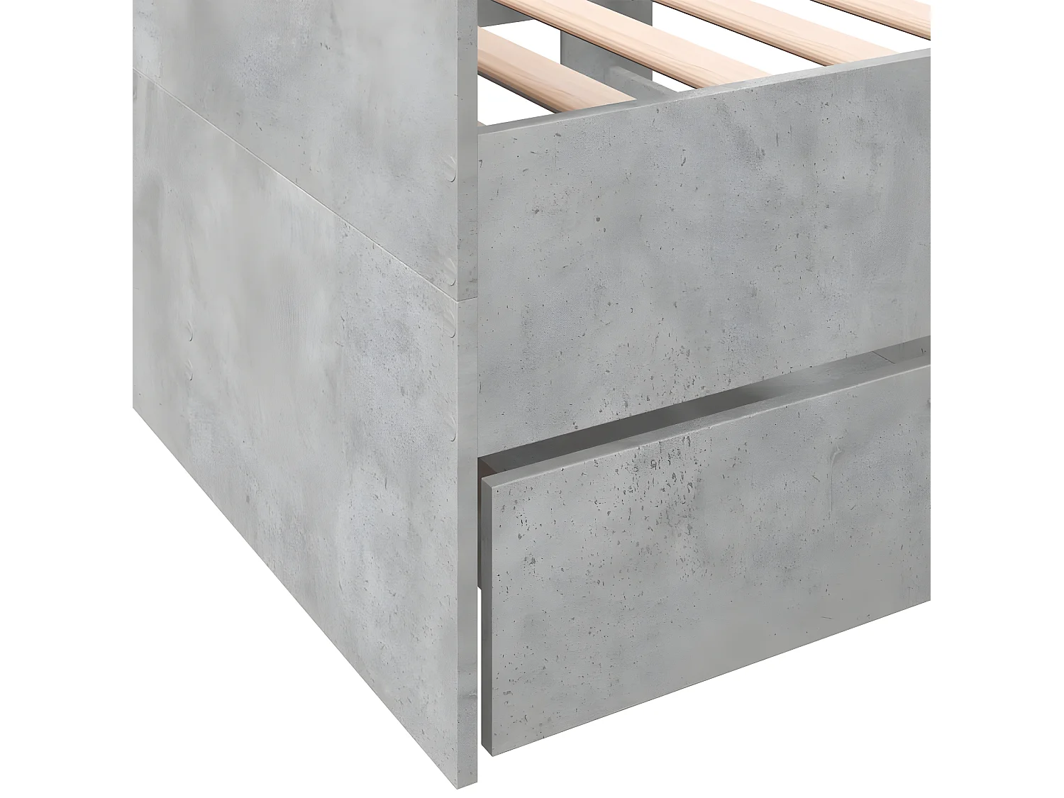 Lit de jour et tiroirs gris béton 100x200 cm bois d'ingénierie