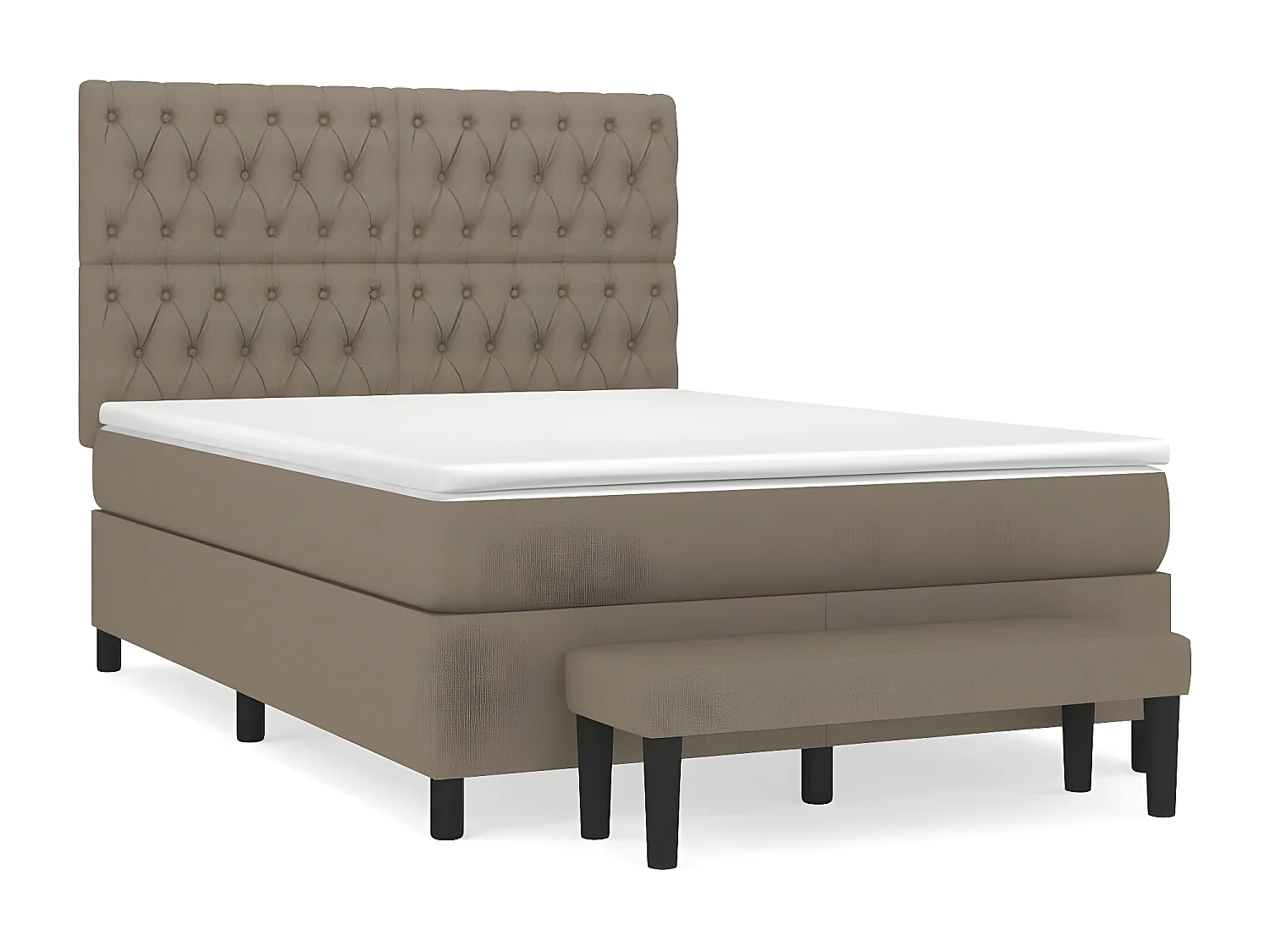 Lit à sommier tapissier avec matelas Taupe 140x200 cm Tissu