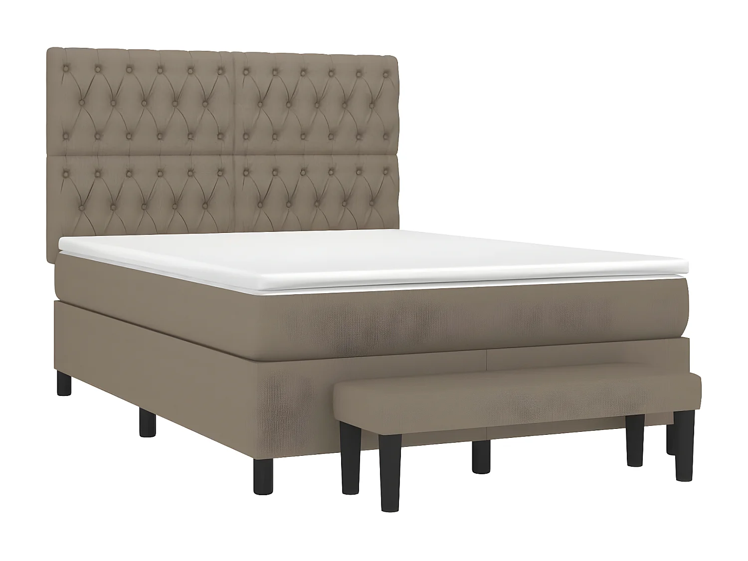 Lit à sommier tapissier avec matelas Taupe 140x200 cm Tissu