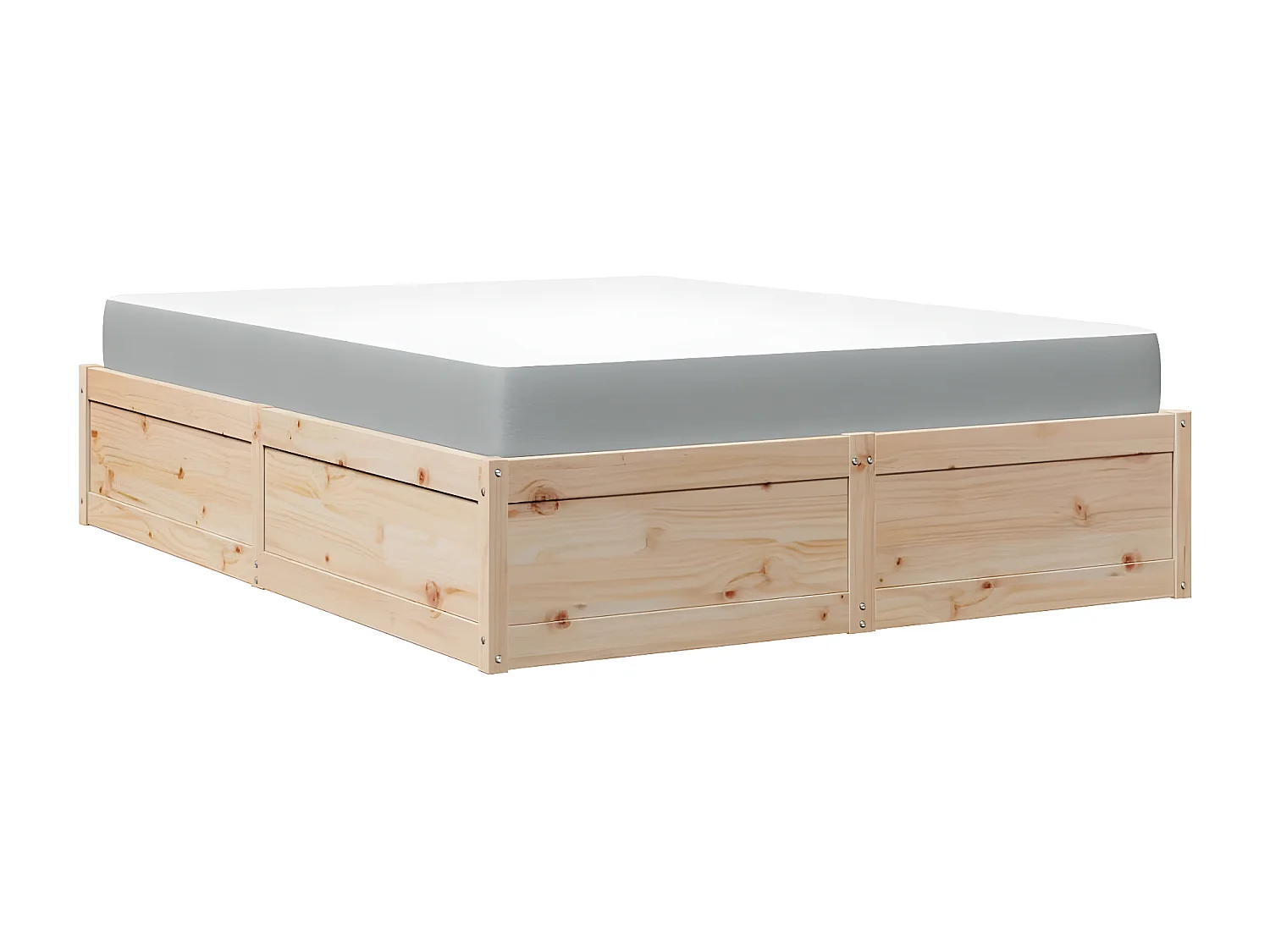 Cama com colchão 120x200 cm madeira de pinho maciça