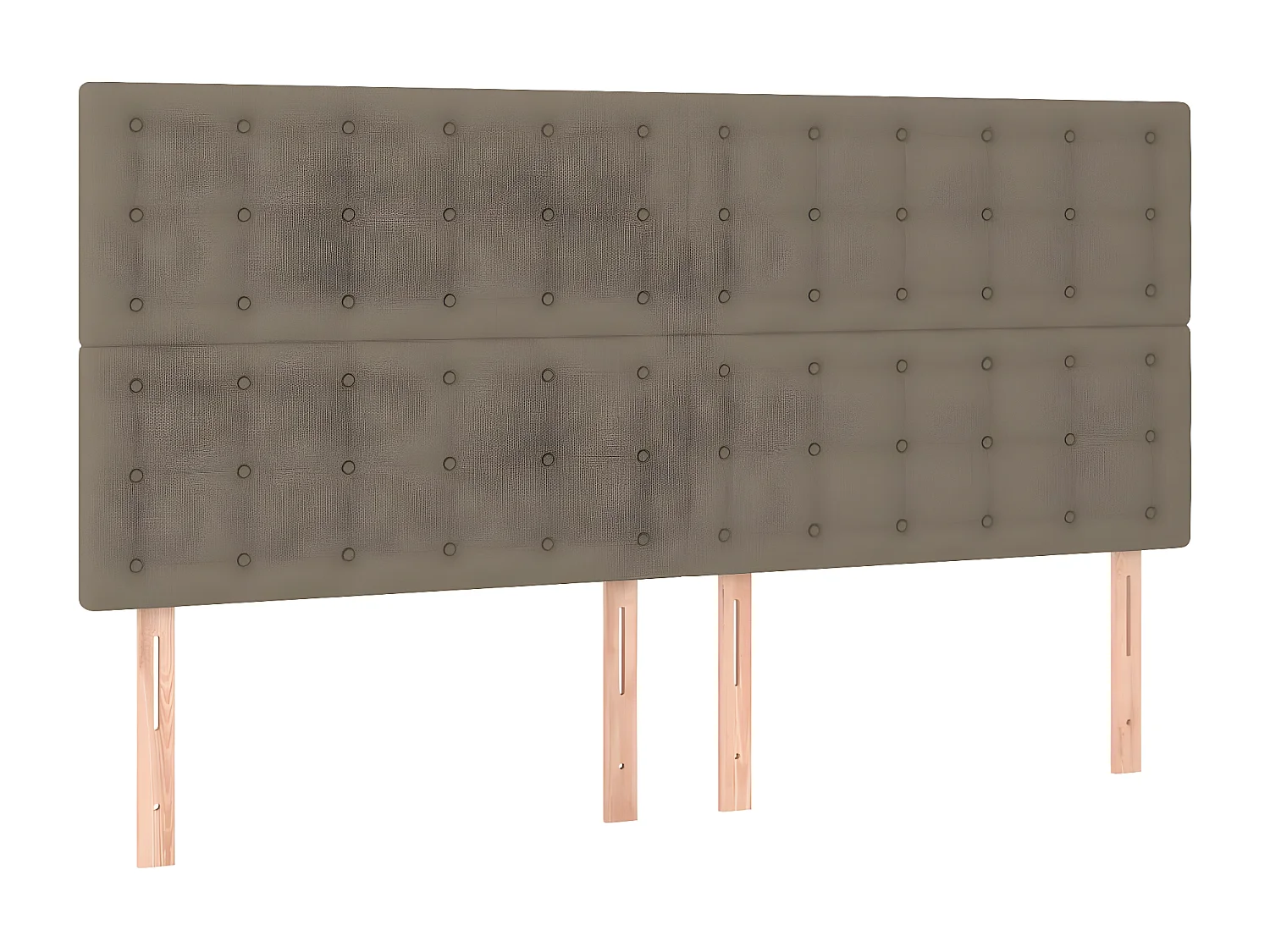 Cama box spring con colchón tela gris taupe 180x200 cm