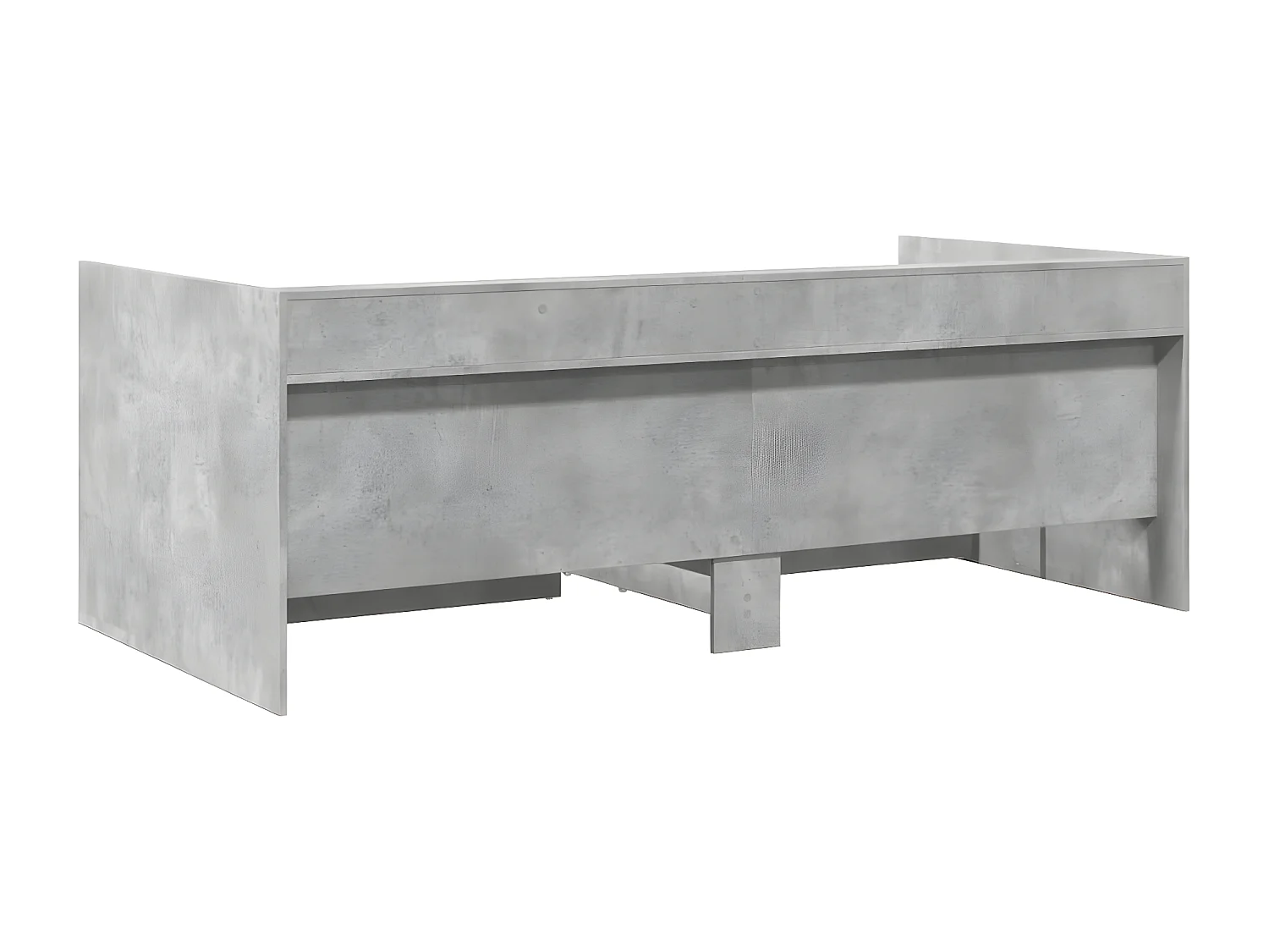 Tumbona con cajones madera ingeniería gris hormigón 100x200 cm