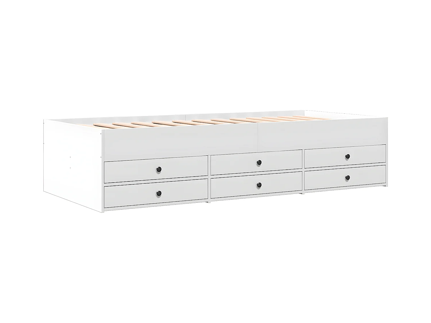 Sofá-cama c/ gavetas 90x190 cm derivados de madeira branco