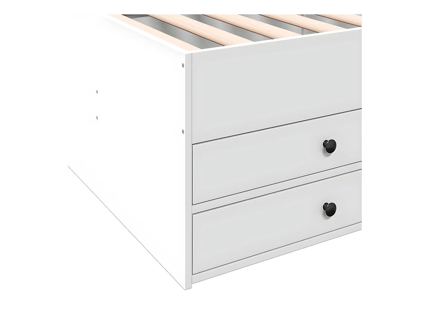 Sofá-cama c/ gavetas 90x190 cm derivados de madeira branco