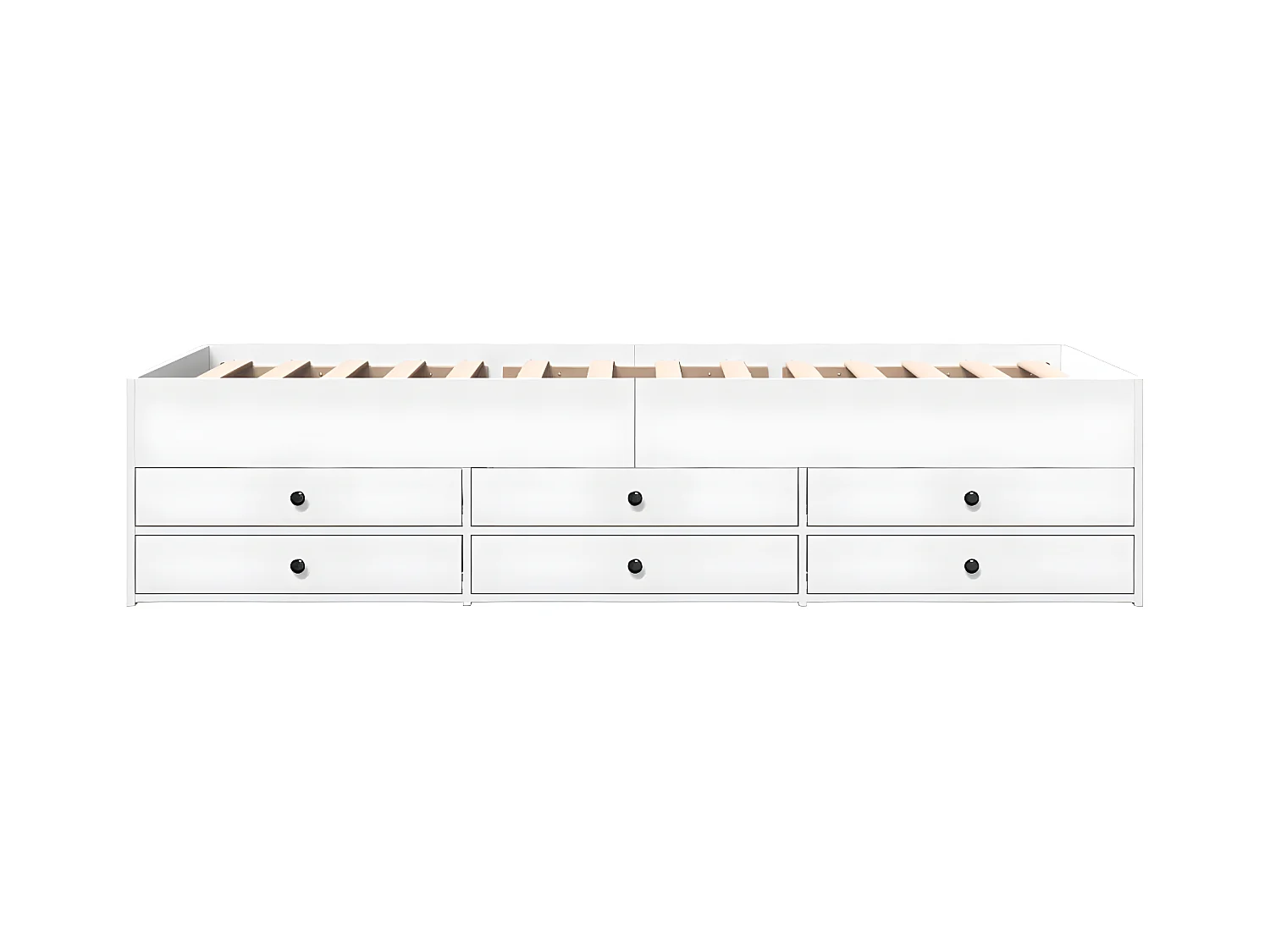Sofá-cama c/ gavetas 90x190 cm derivados de madeira branco