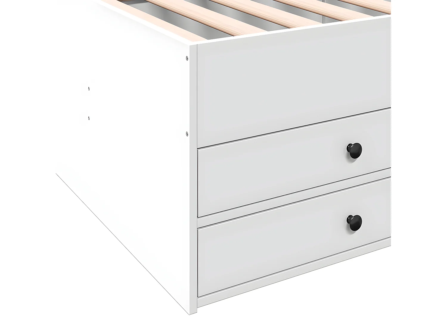 Sofá-cama c/ gavetas 90x190 cm derivados de madeira branco