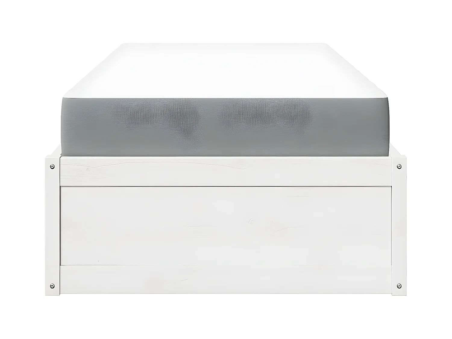 Lit avec matelas blanc 100x200 cm bois massif de pin