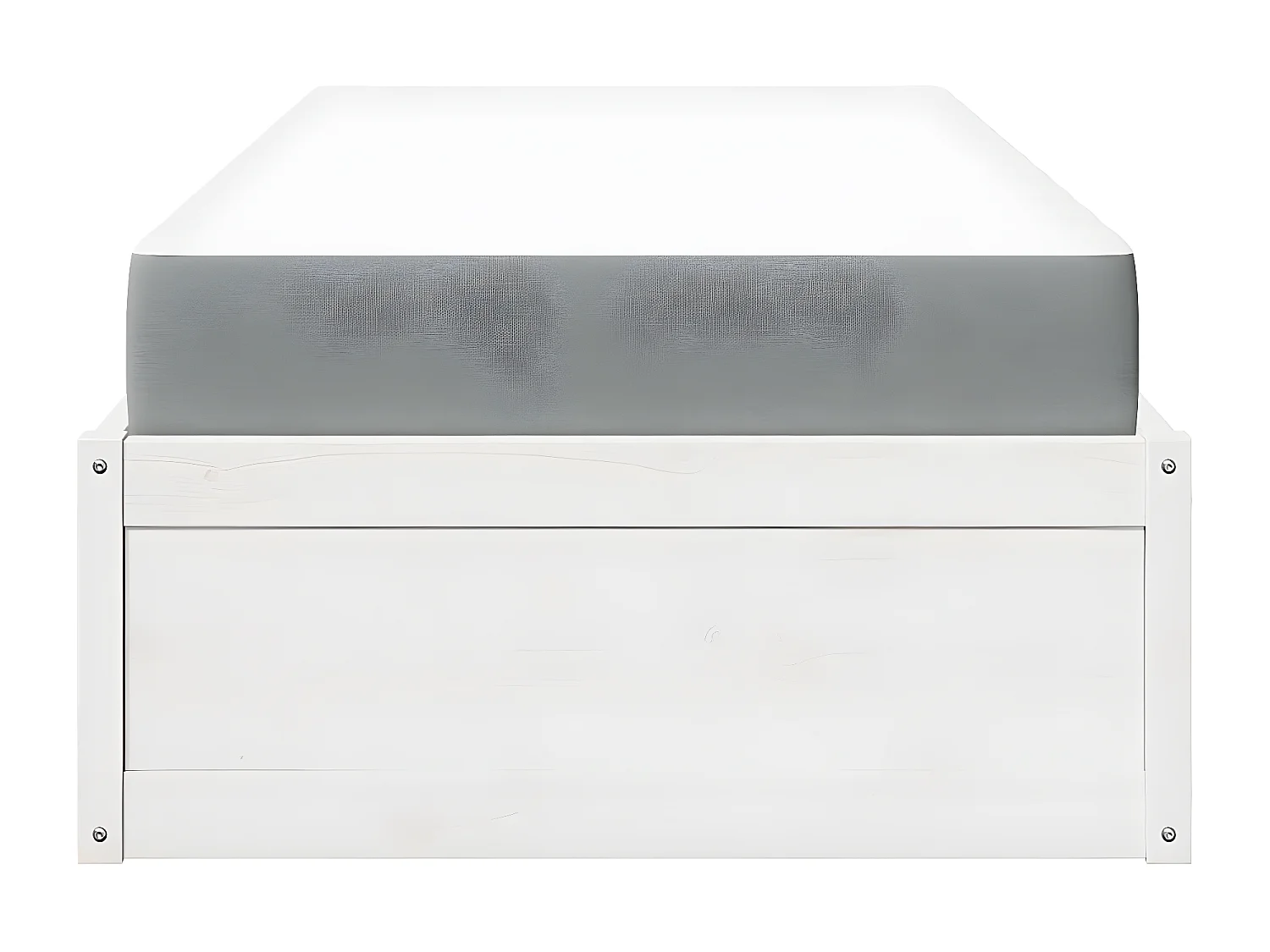 Cama com colchão 100x200 cm madeira de pinho maciça branco