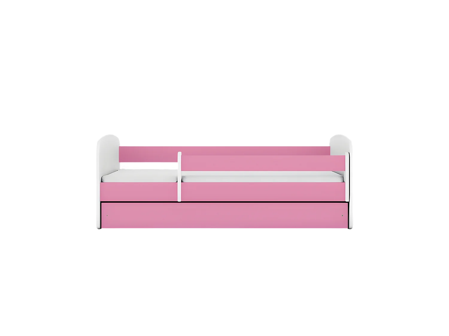 Lit babydreams rose sans motif avec tiroir avec matelas 140/70