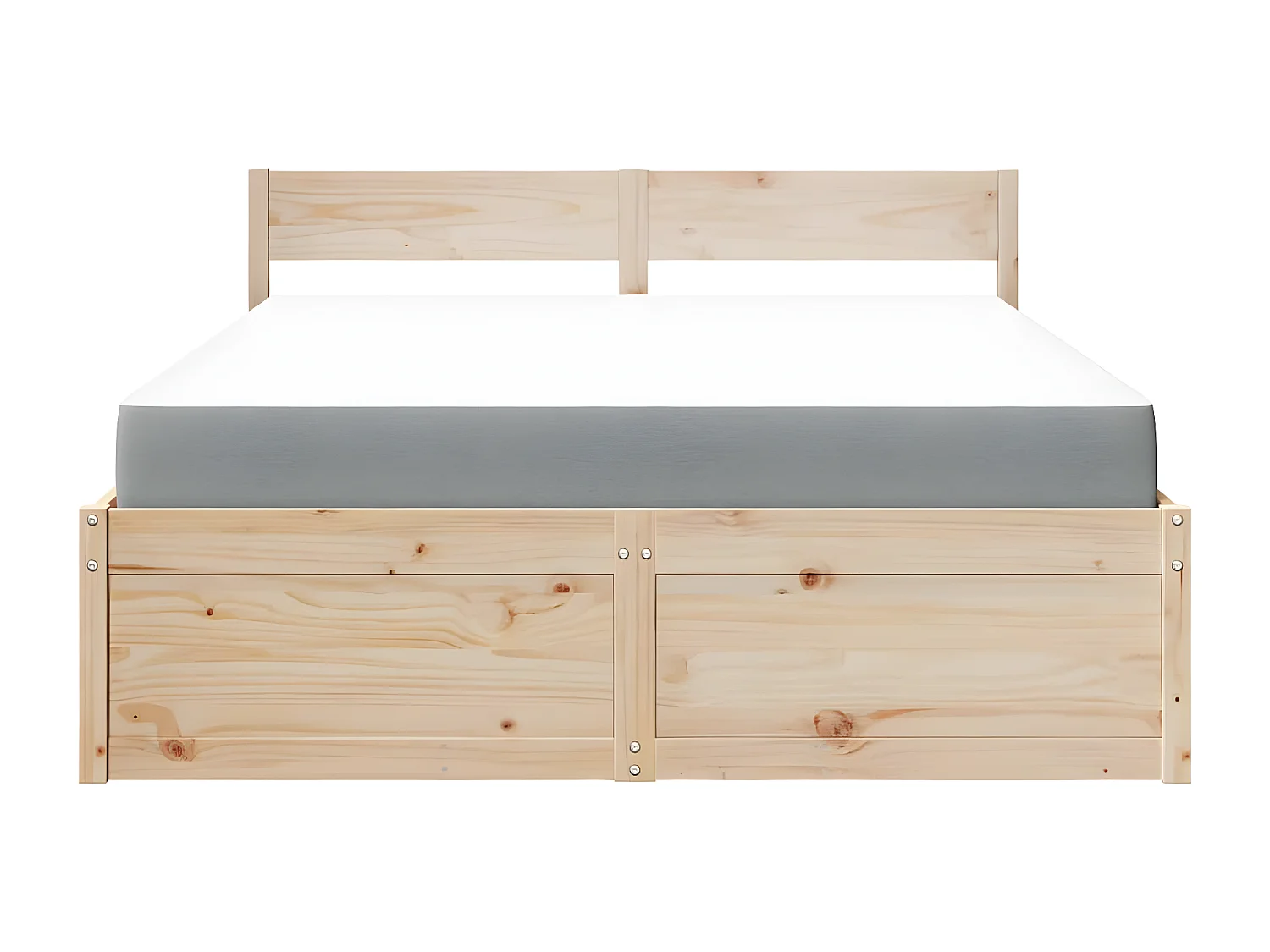 Lit avec tiroirs et matelas 140x200 cm bois massif de pin