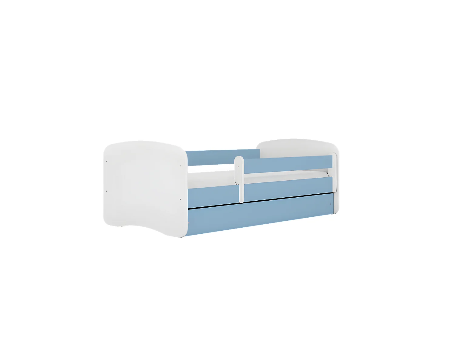 Lit babydreams bleu sans motif avec tiroir avec matelas 180/80