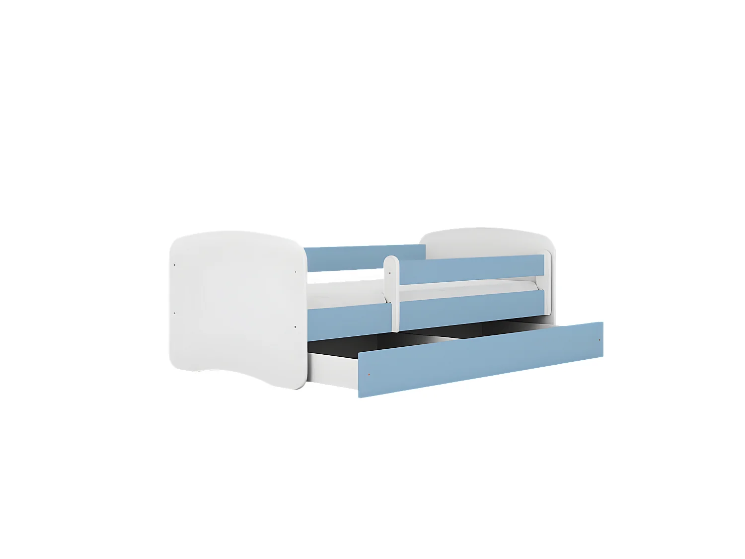 Lit babydreams bleu sans motif avec tiroir avec matelas 180/80