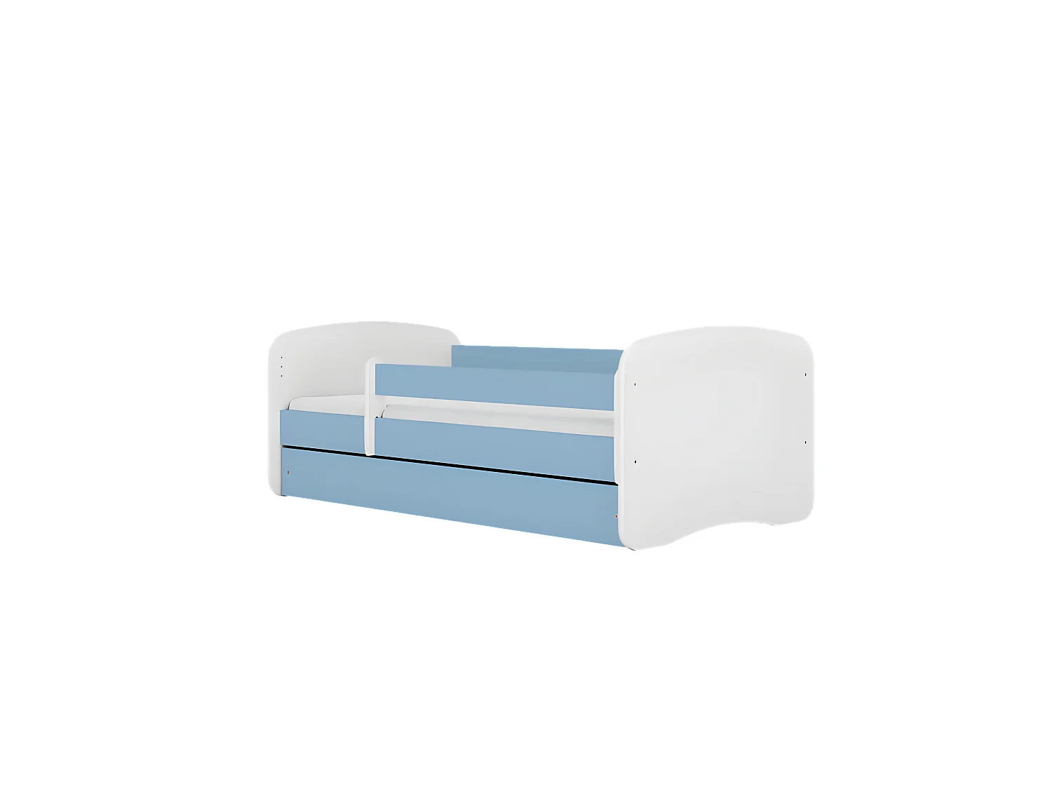 Lit babydreams bleu sans motif avec tiroir avec matelas 180/80