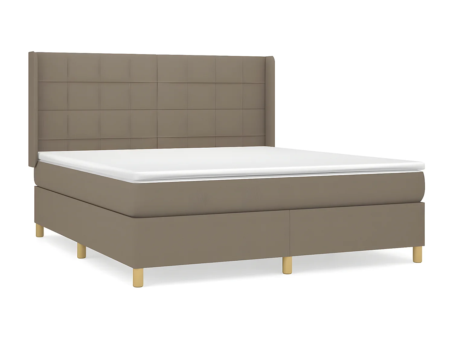 Lit à sommier tapissier avec matelas Taupe 180x200 cm Tissu