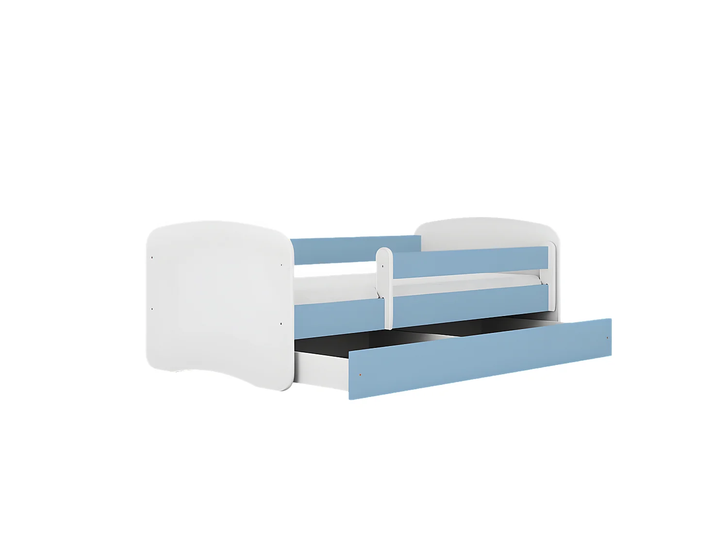 Lit babydreams bleu sans motif avec tiroir sans matelas 140/70