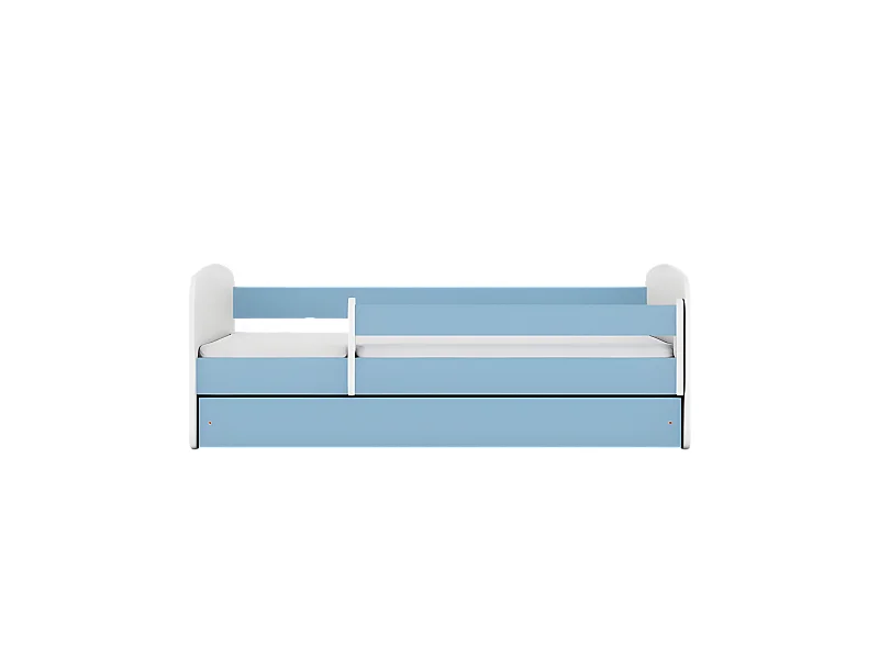 Lit babydreams bleu sans motif avec tiroir sans matelas 140/70