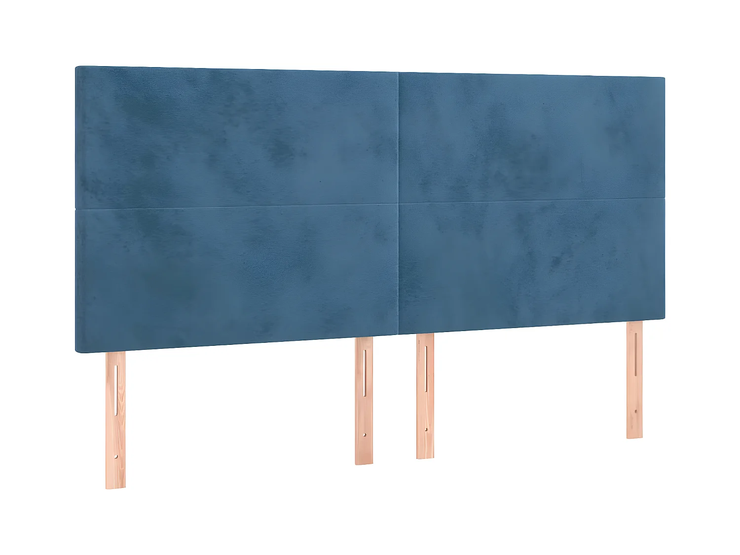 Lit à sommier tapissier et matelas Bleu foncé 160x200cm Velours
