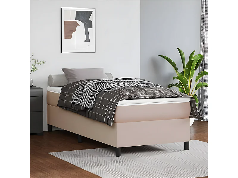 Lit à sommier tapissier avec matelas Cappuccino 90x200 cm
