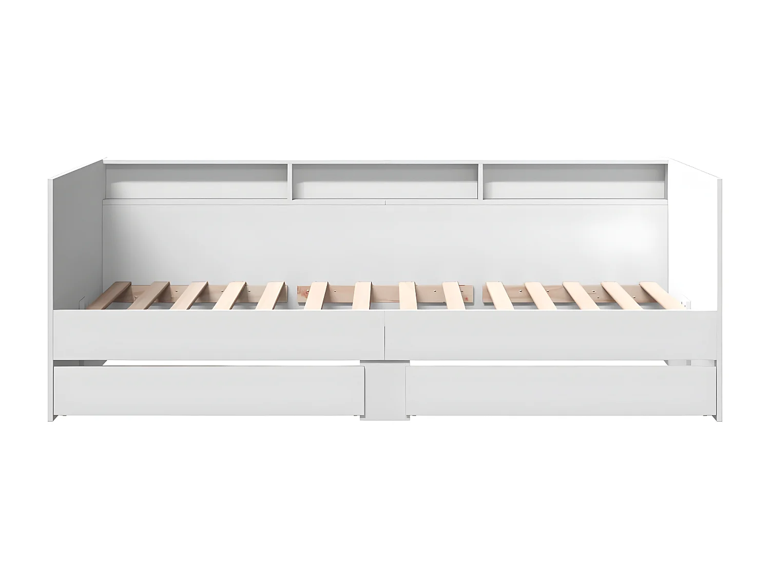 Sofá-cama c/ gavetas 100x200 cm derivados de madeira branco