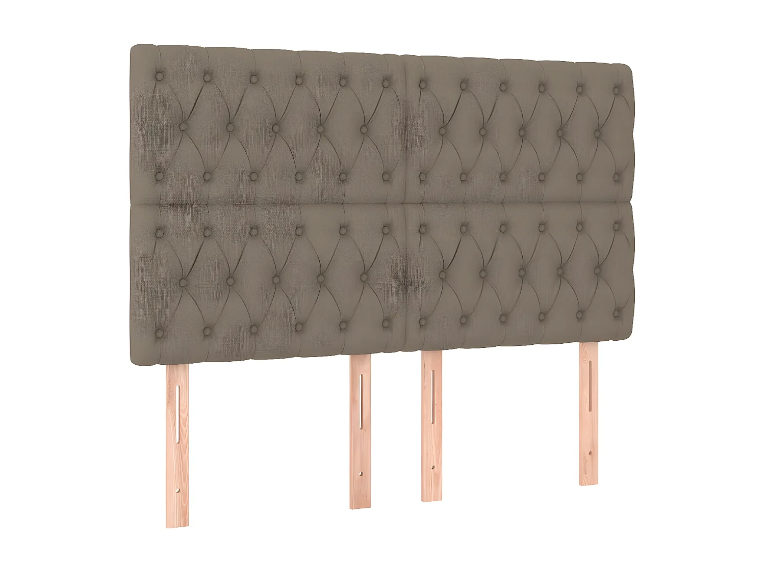 Cama box spring con colchón tela gris taupe 140x200 cm