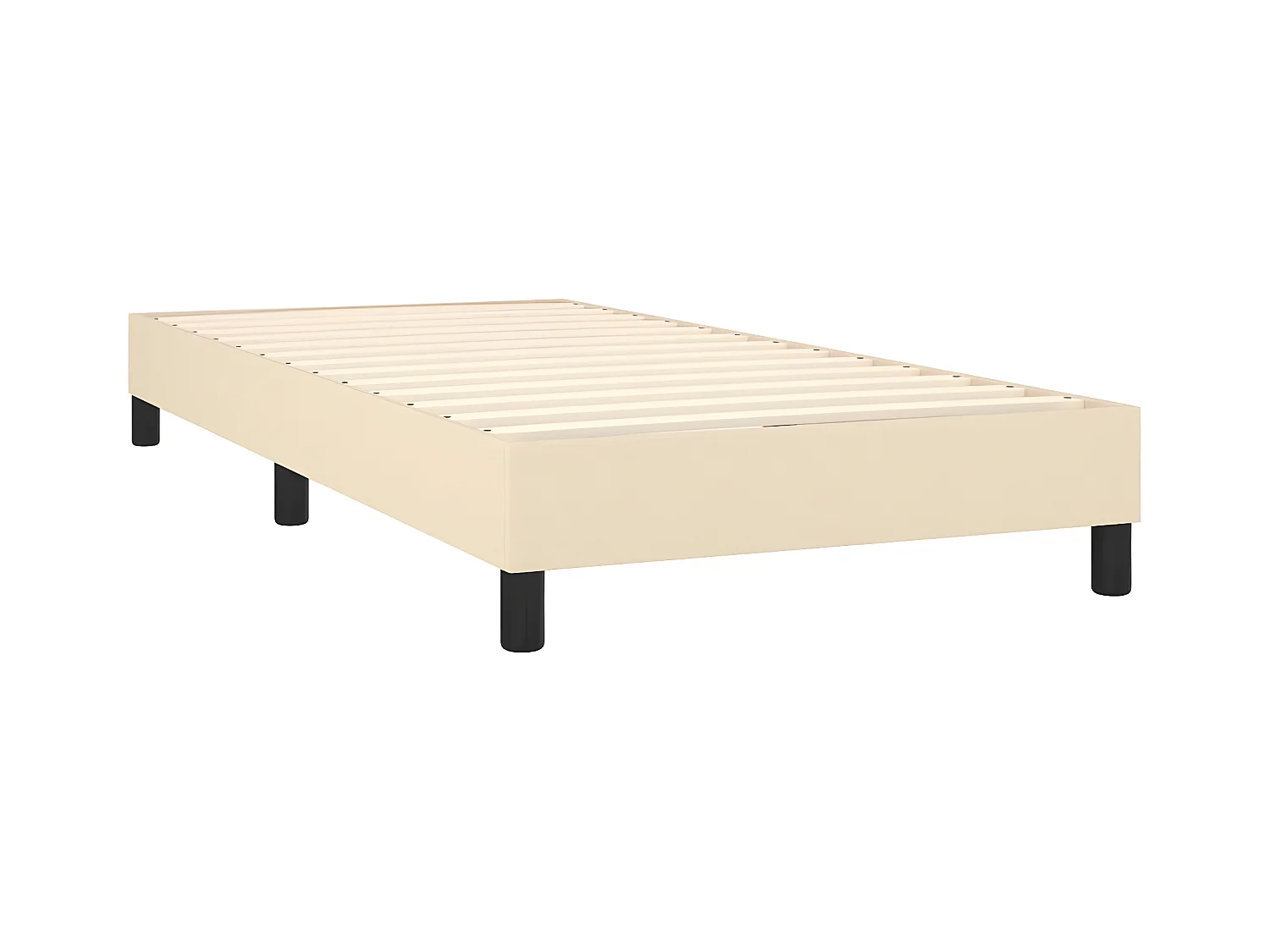 Lit à sommier tapissier avec matelas Crème 100x200 cm Tissu