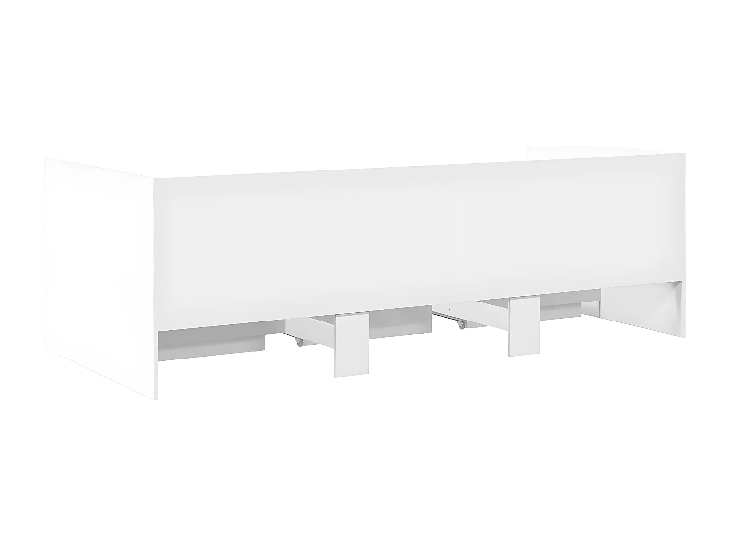 Tumbona con cajones madera de ingeniería blanco 75x190 cm