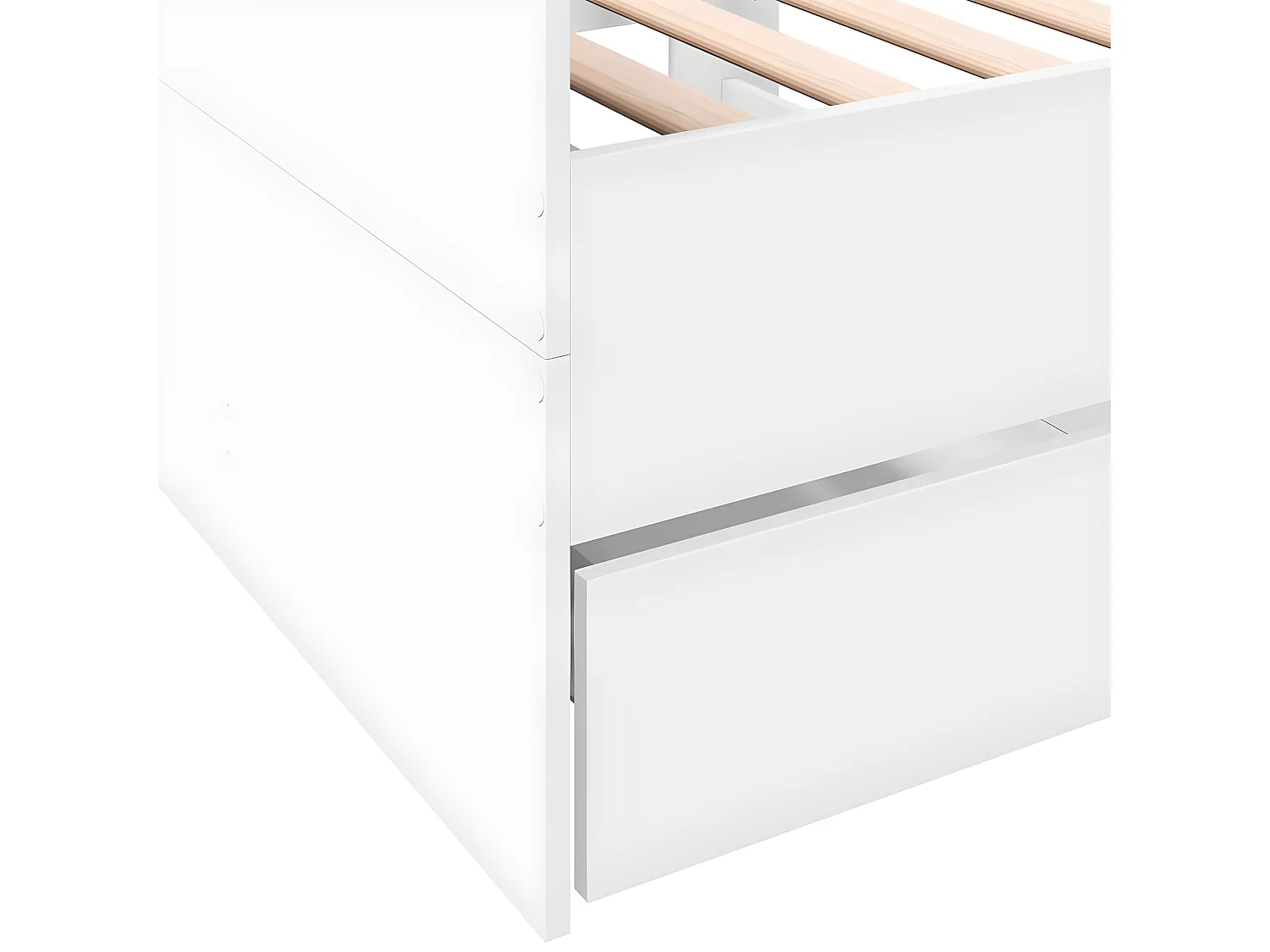 Tumbona con cajones madera de ingeniería blanco 75x190 cm