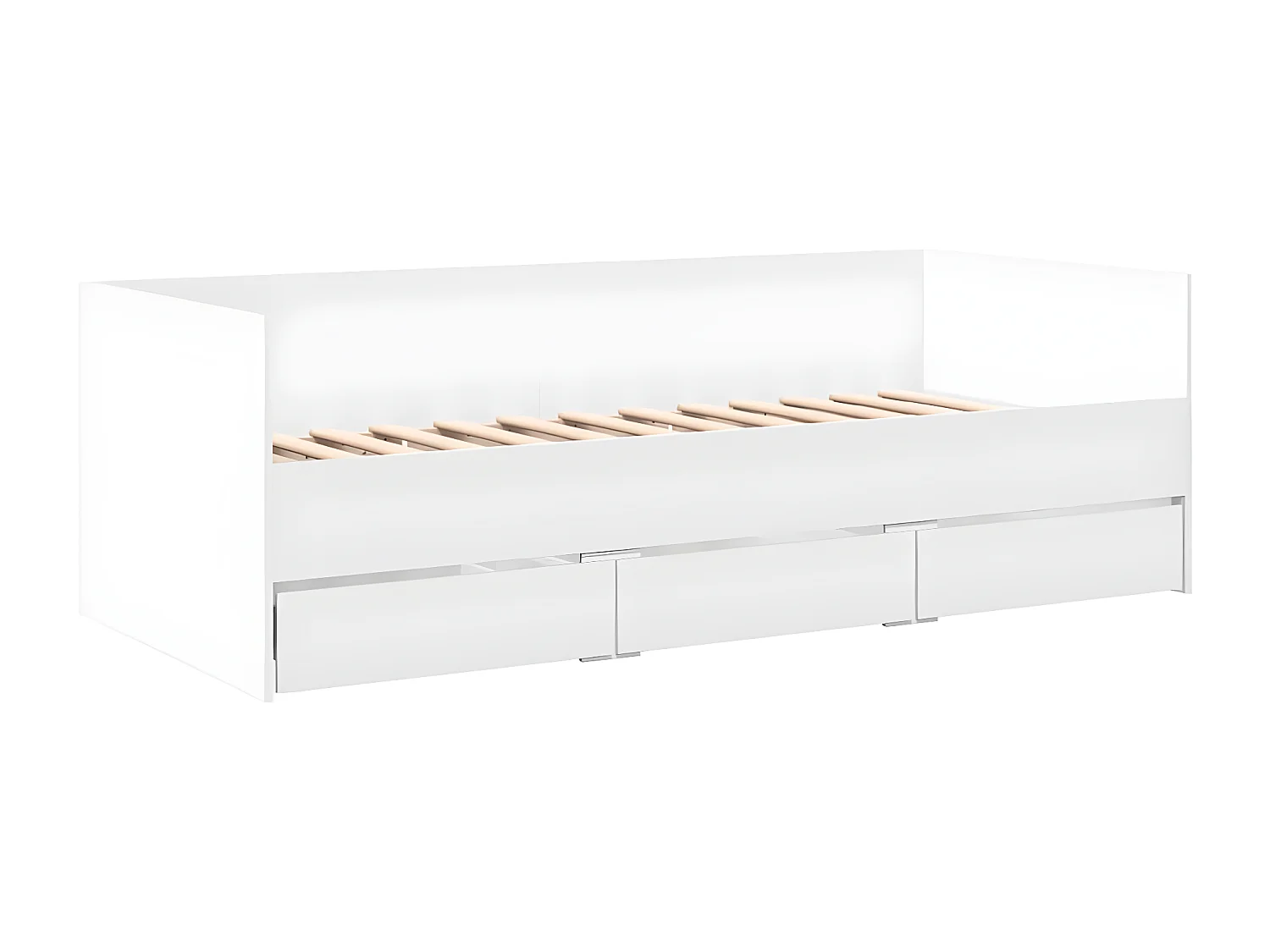 Sofá-cama c/ gavetas 75x190 cm derivados de madeira branco