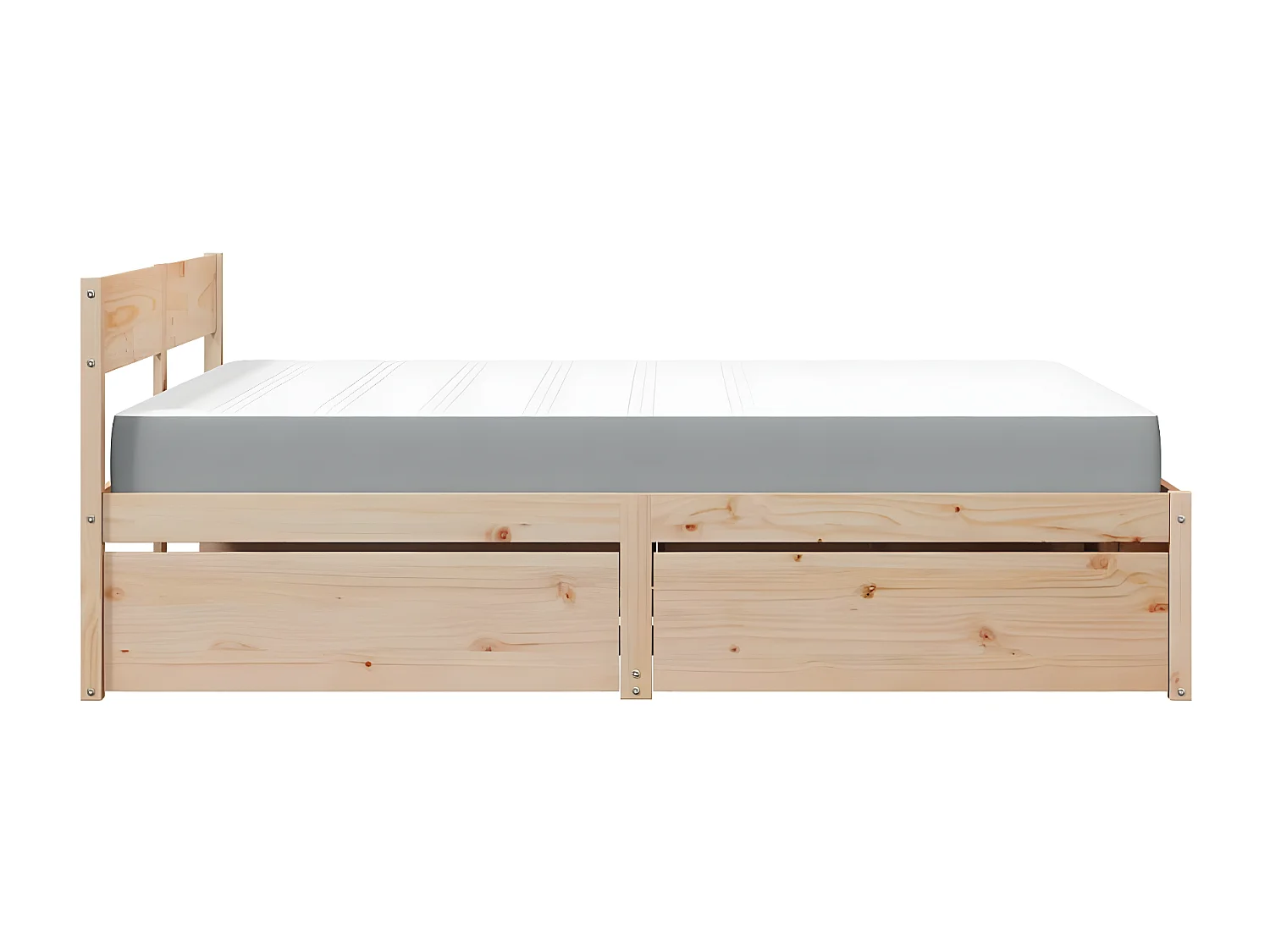 Cama com gavetas e colchão 160x200 cm pinho maciço