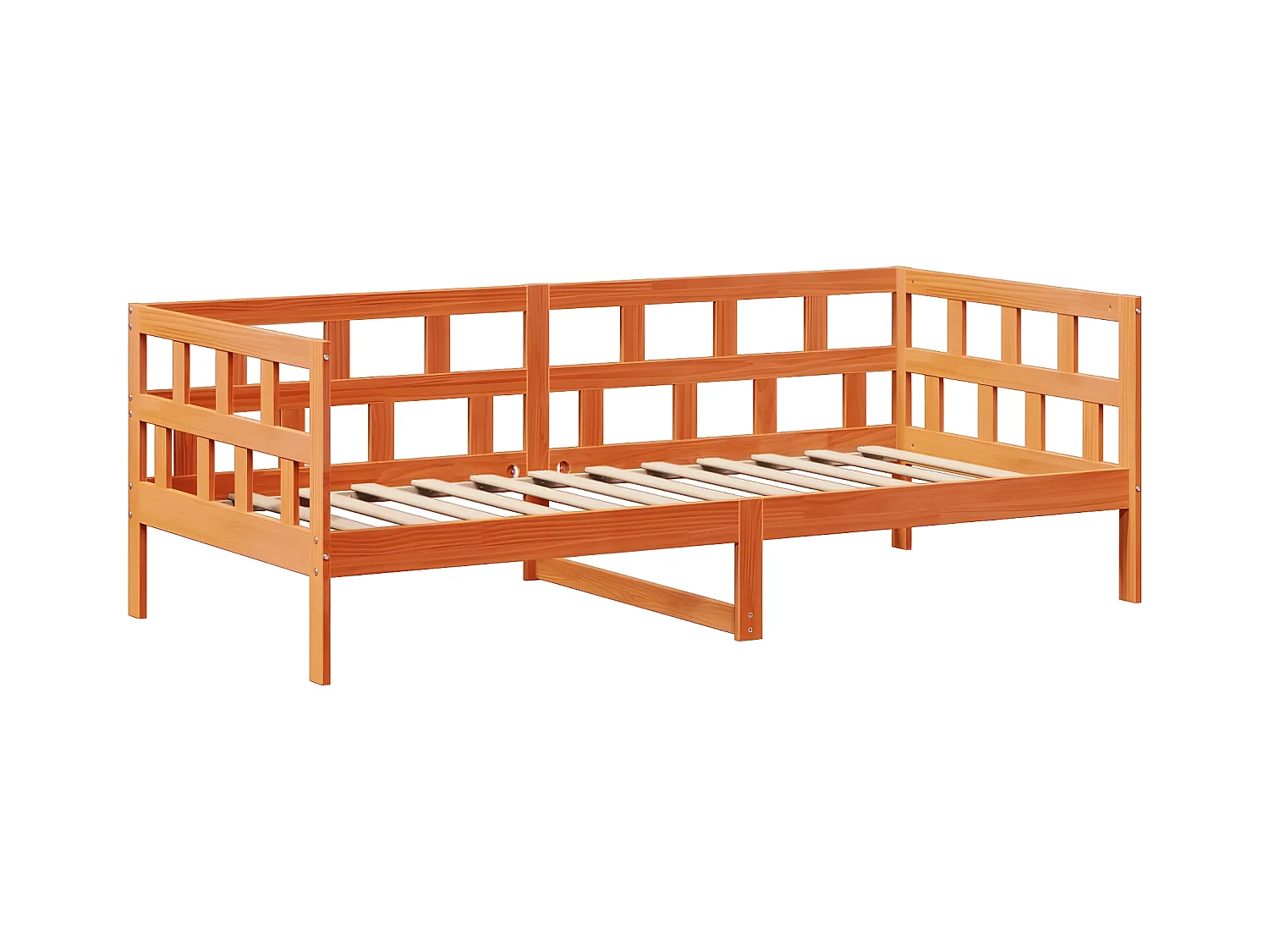Lit de jour avec toit cire marron 90x200 cm bois de pin massif