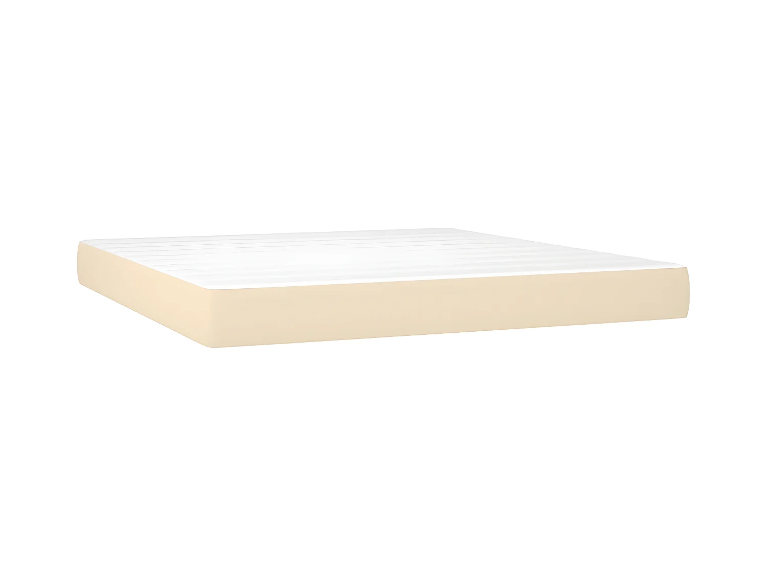Lit à sommier tapissier avec matelas Crème 160x200 cm Tissu