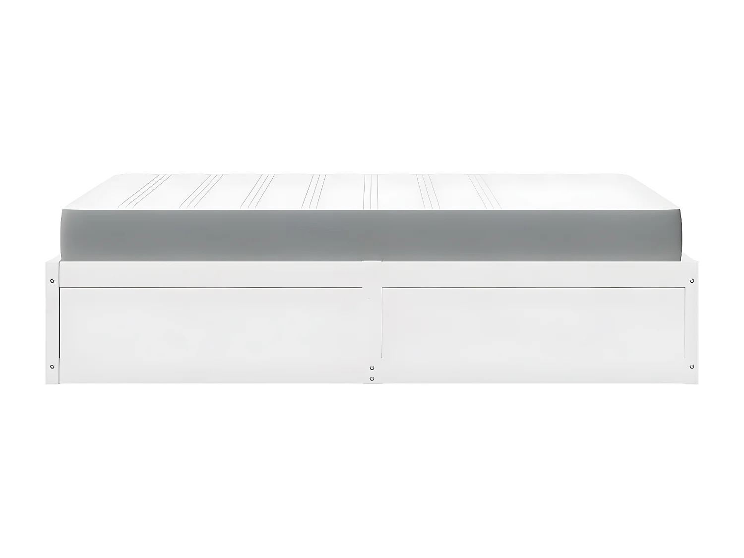 Cama com colchão 120x190 cm madeira de pinho maciça branco