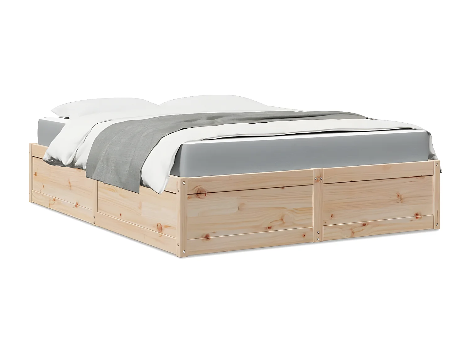 Cama con colchón madera maciza de pino 140x200 cm