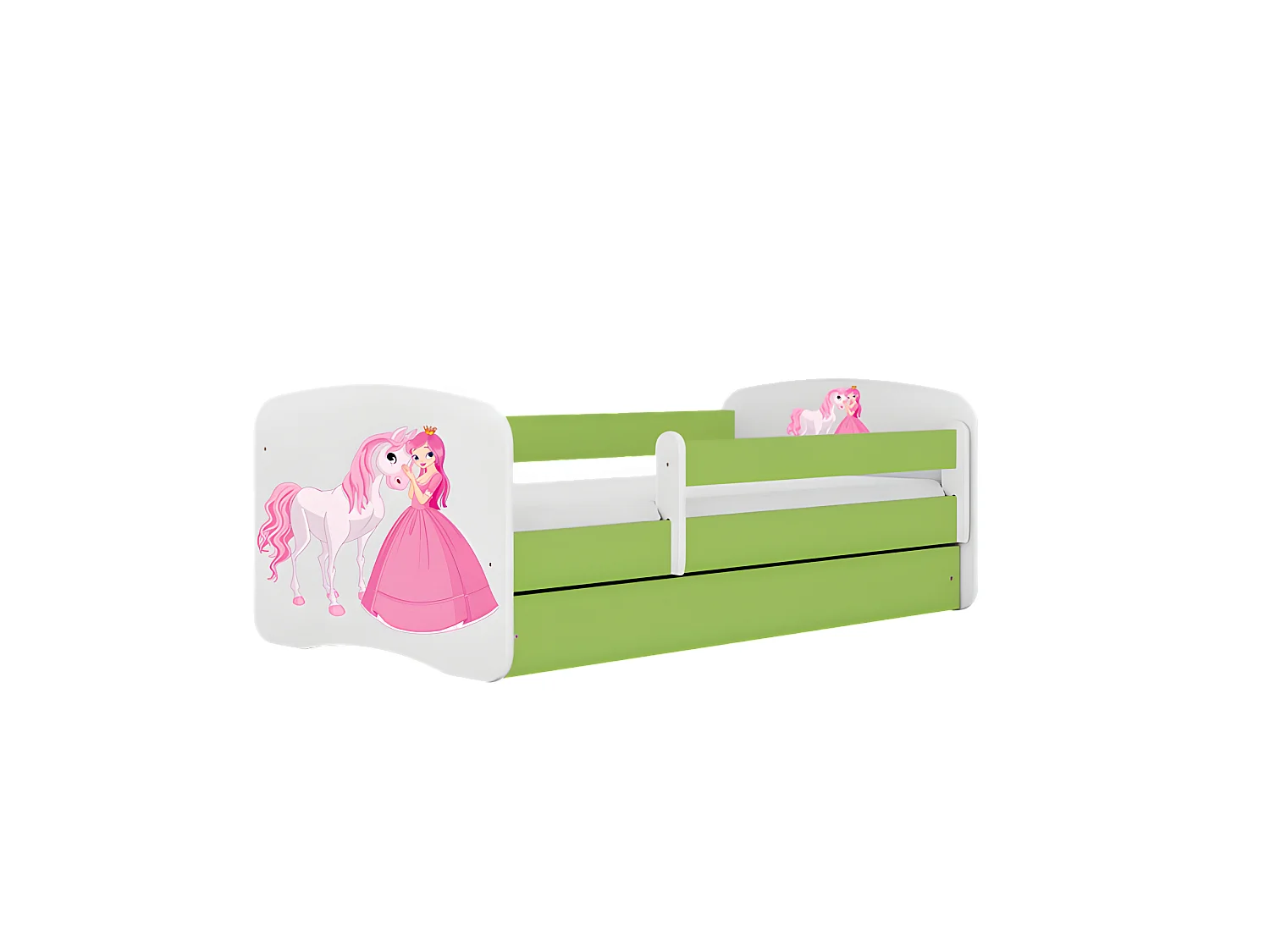 Babydreams cama princesa caballo verde sin cajón sin colchón 160/80