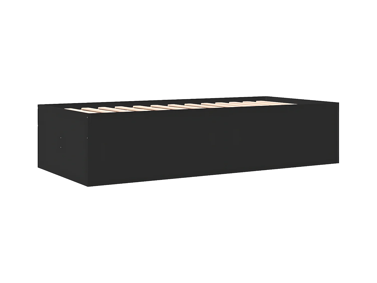 Sofá-cama com gavetas 90x200 cm derivados de madeira preto