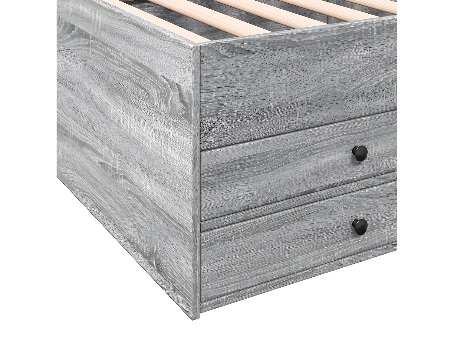 Tumbona con cajones madera ingeniería gris Sonoma 90x190 cm