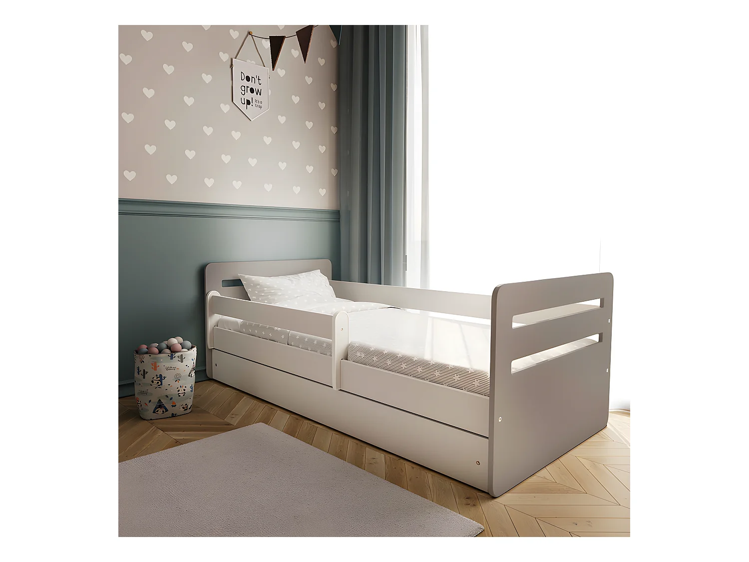 cama tomi mix gris sin cajón sin colchón 180/80